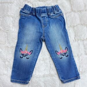 GAP‎ Toddler Unicorn Embroidered Jeggings With Stretch Size 18-24 Months